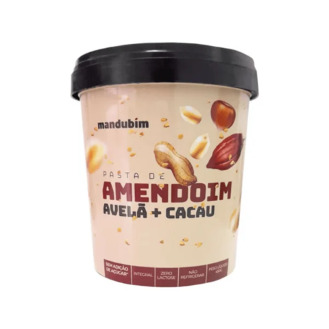 Pasta de Amendoim Avelã e Cacau Mandubim - 450g